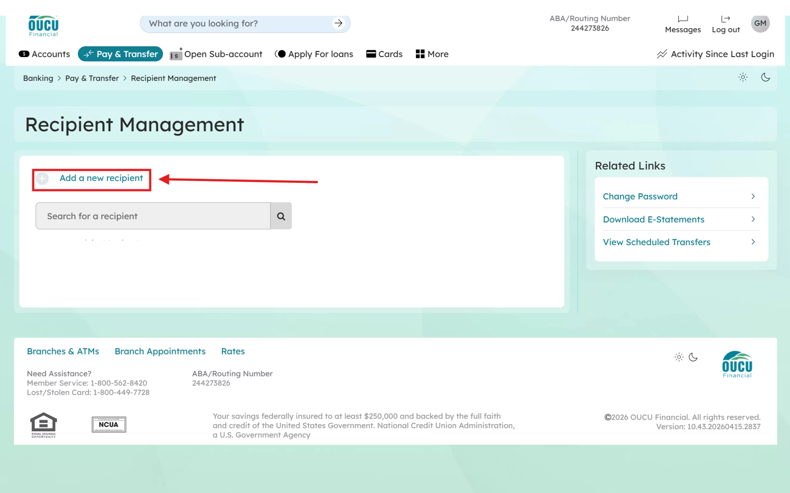 Click the “Add a new recipient” button